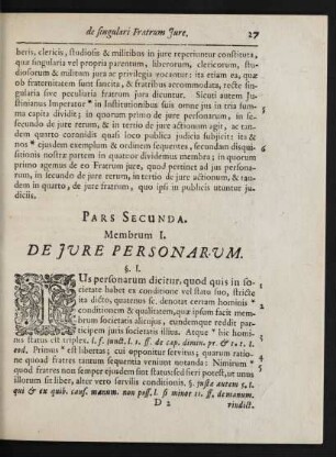 Membrum I. De Iure Personarum.