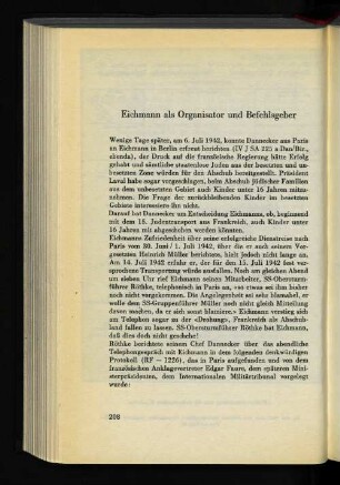 Eichmann als Organisator und Befehlsgeber