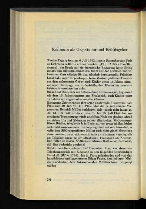 Eichmann als Organisator und Befehlsgeber