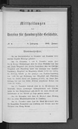 No. 1, 1885. Januar.