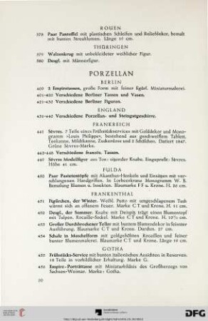 Porzellan (Nr. 400-561)