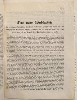 Das neue Wahlgesetz.