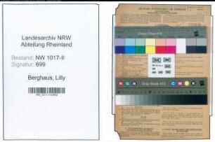 Entnazifizierung Lilly Berghaus , geb. 29.07.1890 ()