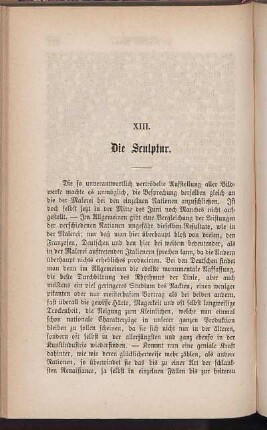 XIII. Die Sculptur.
