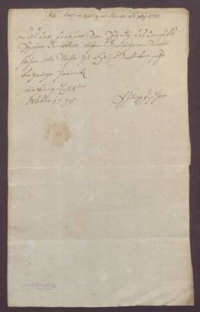 Würzburger Studienzeugnisse des Ferdinand Christoph Karl Schütz von Holzhausen.
