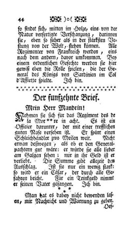 Der funfzehnte Brief - Mein Herr Mandrin