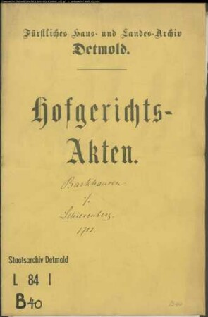 Barkhausen, Franz Kaspar zu Bremen gegen Bürgermeister Johann Christoph Schierenberg zu Horn - Rechnungslegung im Vormundschaftssachen