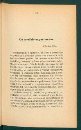 Un terrible experimento.