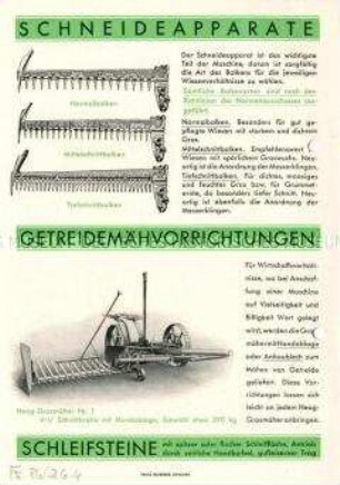 Grasmäher Nr. 1, Nr. 2 Nr. 3 Modelle 1930
