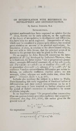 On interpolation with reference to development and differentiation.