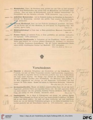 Verschiedenes (Nr. 129-138)