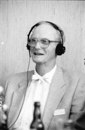 39. Tagung 1989 Chemiker; Pressekonferenz: William N. Lipscomb, Portrait