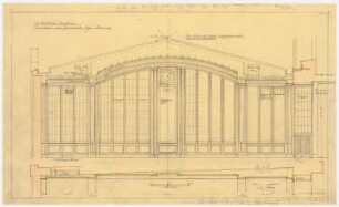 Warenhaus Wertheim, Leipziger Straße, Berlin 3. Bauabschnitt, Erweiterungsbau Voßstraße: Vorhalle an der Voßstraße: Querschnitt, 1:25