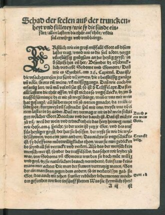 Schad der seelen auß der trunckenheyt und füllerey/ wie sy die sünde einfürt/ allen lastern die thür auf thut ...