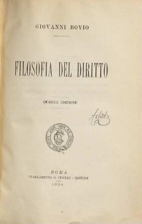 Opere, 1. Filosofia del diritto