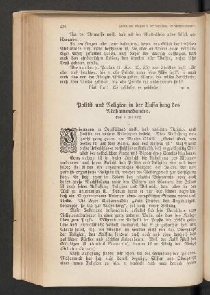 Politik und Religion in der Aussassung des Mohammedaners