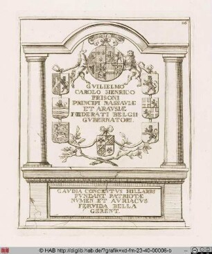 [Wappen in Architekturrahmen]