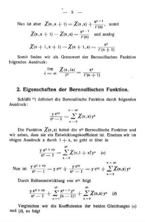 2. Eigenschaften der Bernoullischen Funktion.