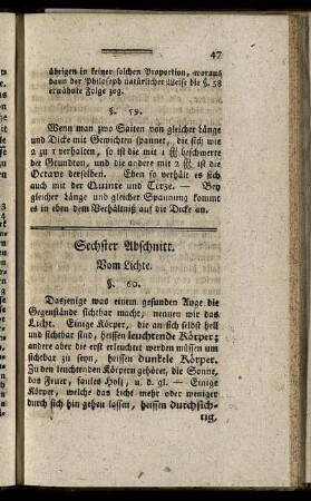 Sechster Abschnitt. Vom Lichte. - Neunter Abschnitt. Von der magnetischen Kraft.