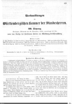 33. Sitzung, Stuttgart, 21.11.1888