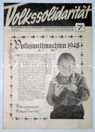 Mitteilungsblatt für Funktionäre der Volkssolidarität u.a. über ein Kinderdorf