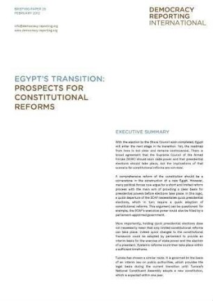 Egypt's elections : greater transparency to strengthen confidence