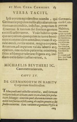 Caput XV. De Germanorum In Habitu Corporum Similitudine.