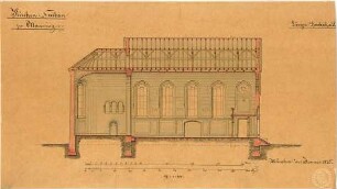 Klumpp, Karl F. A.; Ottmaring; Kirchen-Neubau - Längsschnitt