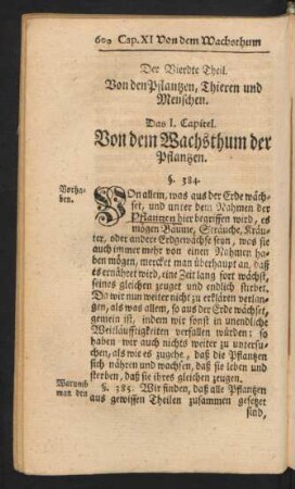 Der Vierdte Theil. Von den Pflantzen, Thieren und Menschen