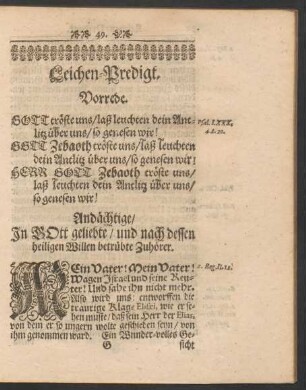 Leichen-Predigt.