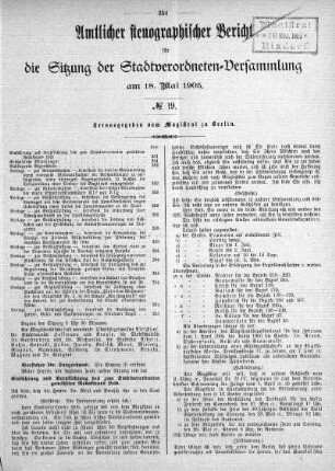 No. 19, 18. Mai 1905