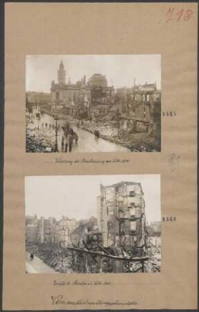 Zerstörte Straße in Lille 1914