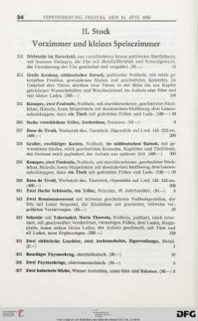II. Stock Vorzimmer und kleines Speisezimmer (Nr. 353-397)