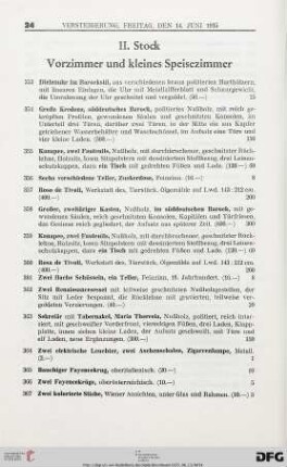 II. Stock Vorzimmer und kleines Speisezimmer (Nr. 353-397)
