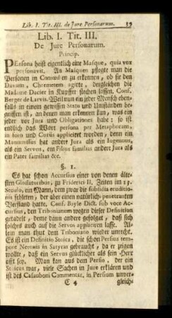Tit III. De Iure Personarum.