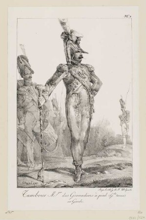 Tambour major des grenadiers à pied (grande tenue), Blatt 9 der Folge "Kostüme der Kaisergarde"
