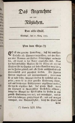 Das eilfte Stück. Montags, den 17. Merz, 1755.