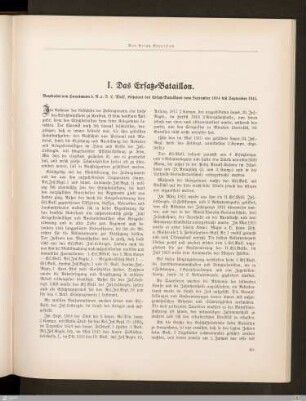 I. Das Ersatz-Bataillon