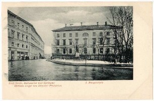 1. Bürgerschule : Emil Gräfe, Antiquariat und Sortiment, grösstes Lager von Künstler-Postkarten