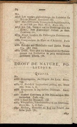 Droit de Nature, Politique