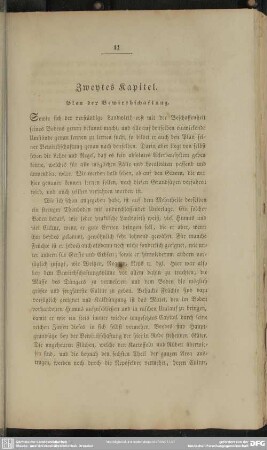 Zweytes Kapitel. Plan der Bewirthschaftung