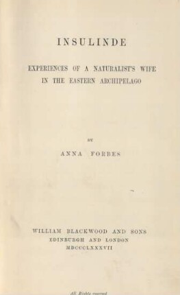 Insulinde : experiences of a naturalist's wife in the eastern archipelago