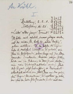 Brief an Gustav Kühl