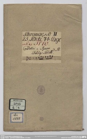 Sonatas - Mus.2035-Q-4 : vl, vlc, bc - D; PasT A.4.2.2; GieT deest