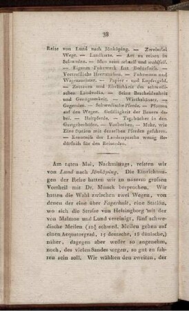 Reise von Lund nach Jönköping.