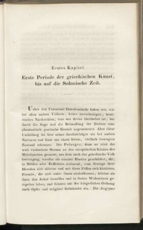 Erstes Kapitel. Erste Periode der griechischen Kunst, bis auf die Solonische Zeit.