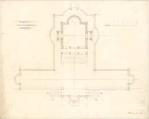 Littmann, Max; Studentenarbeiten - Entwurf für ein Gartenhaus mit Terrasse (Grundriss)