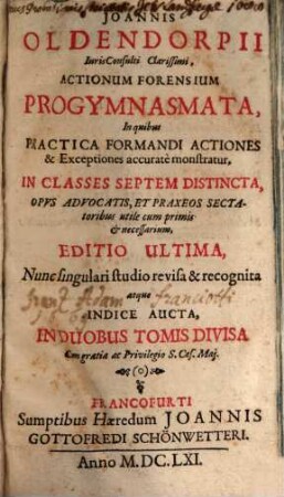 Actionum forensium progymnasmata