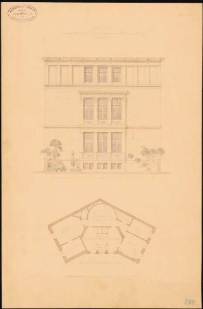 Wohnhaus Narrenberg, Köln: Grundriss 2.OG, Ansicht