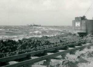 Deichbau Hindenburgdamm - Süd, 1954